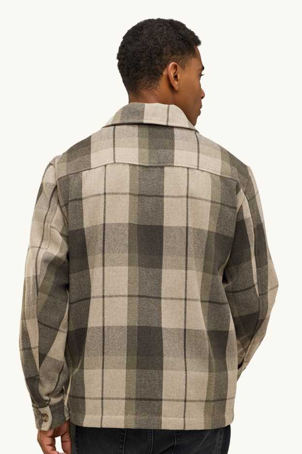 Hommes - Veste-chemise - relaxed fit - à carreaux - beige / marron