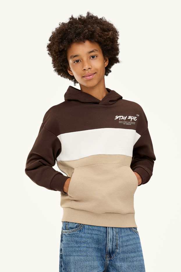 Kinder Jungen - Hoodie - braun / beige