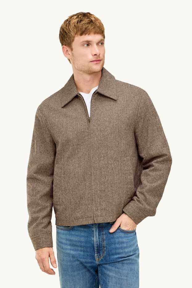 Herren - Hemdjacke - Relaxed Fit - Kent - kariert - beige / braun