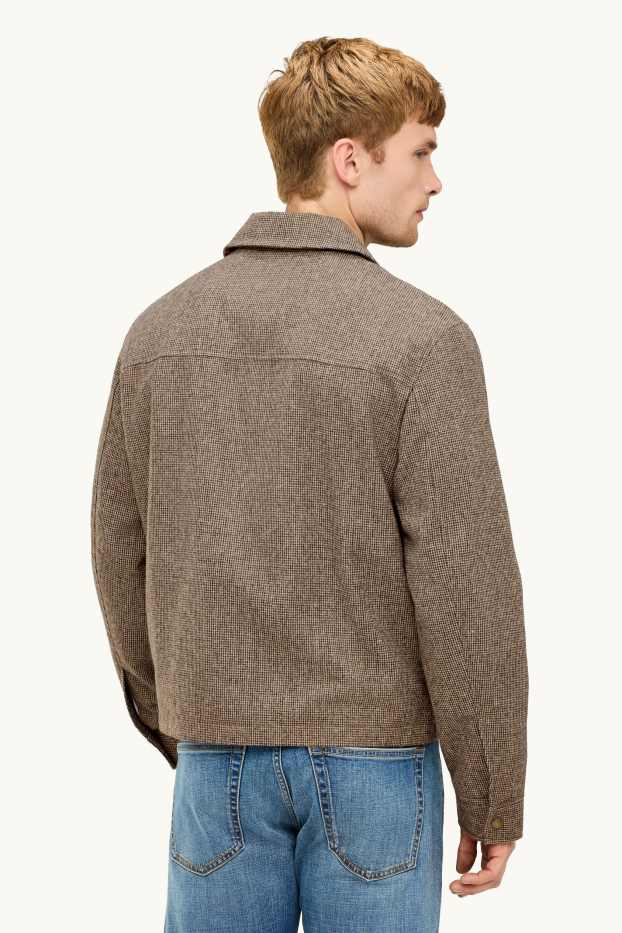 Herren - Hemdjacke - Relaxed Fit - Kent - kariert - beige / braun