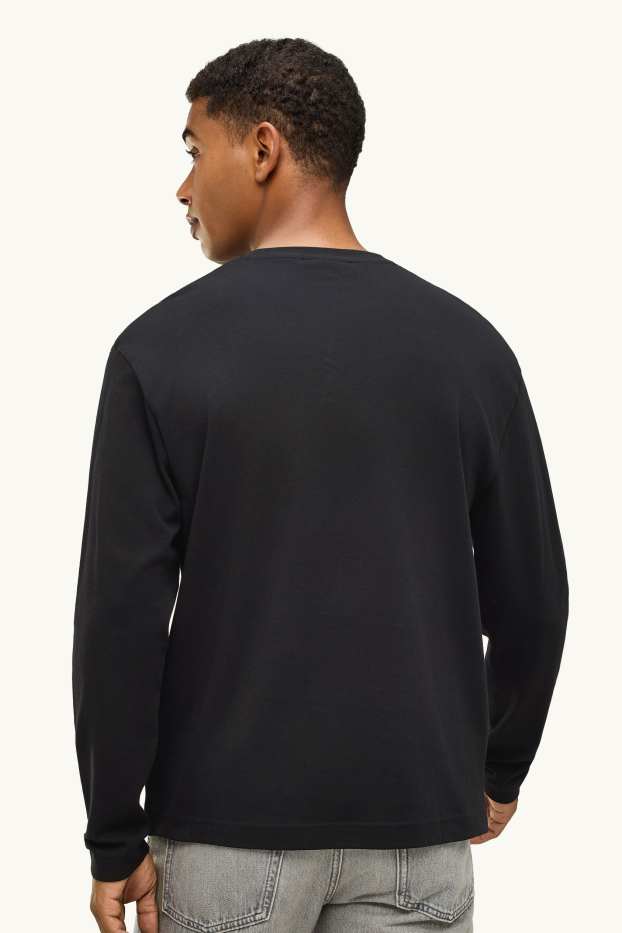 Uomo - Maglia a maniche lunghe - relaxed fit - nero