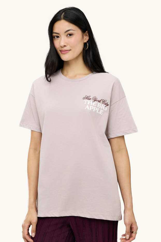 Dames - T-shirt - oversized - lila