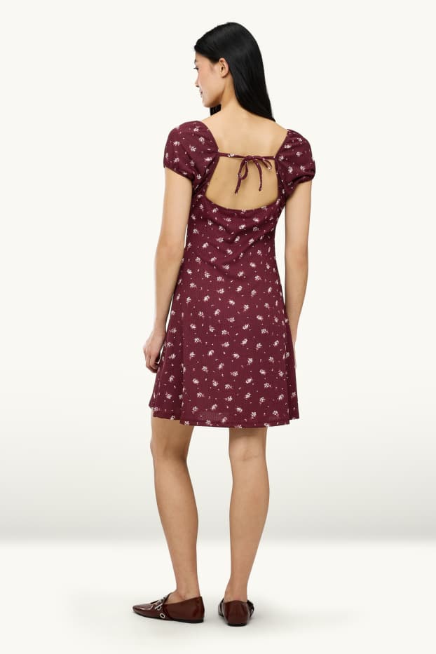 Women - A-line dress - floral - bordeaux