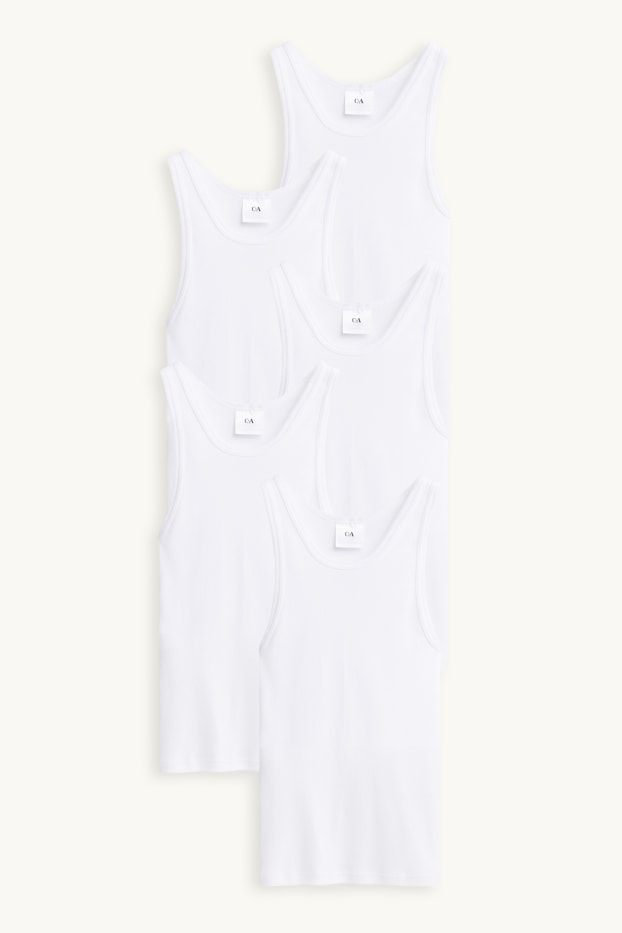 Men - Multipack of 5 - vest - skinny rib - white