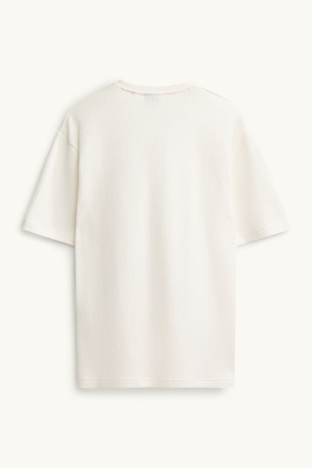 Home - Samarreta de mànigues curtes - relaxed fit - de canalé - blanc