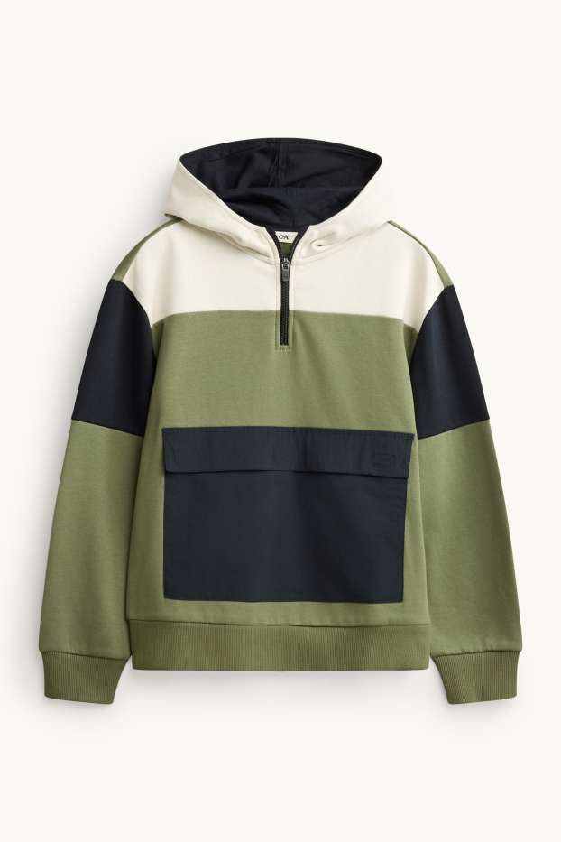 Bambini - Felpa con cappuccio - verde