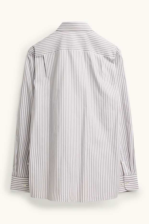 Uomo - Camicia - regular fit - collo all'italiana - a righe - grigio