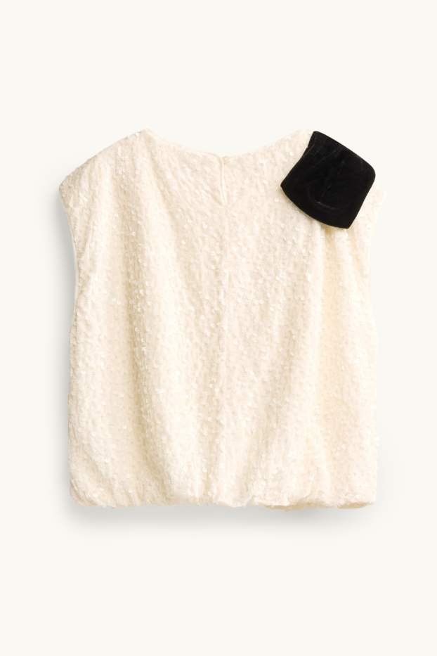 Children Girls - Sequin top - shiny - cremewhite