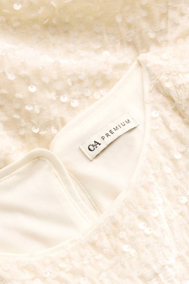 Children Girls - Sequin top - shiny - cremewhite