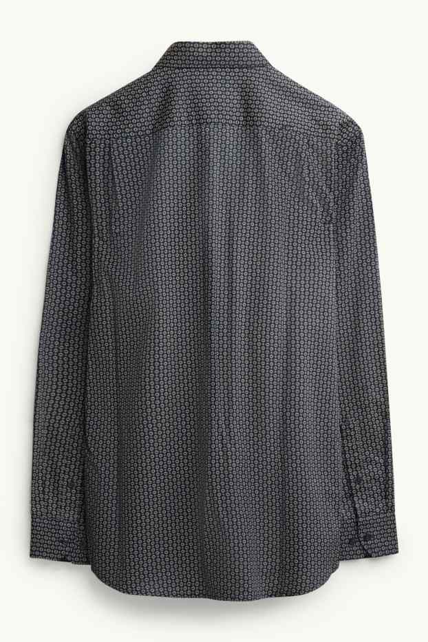 Hommes - Chemise - regular fit - col kent - à motif - bleu foncé