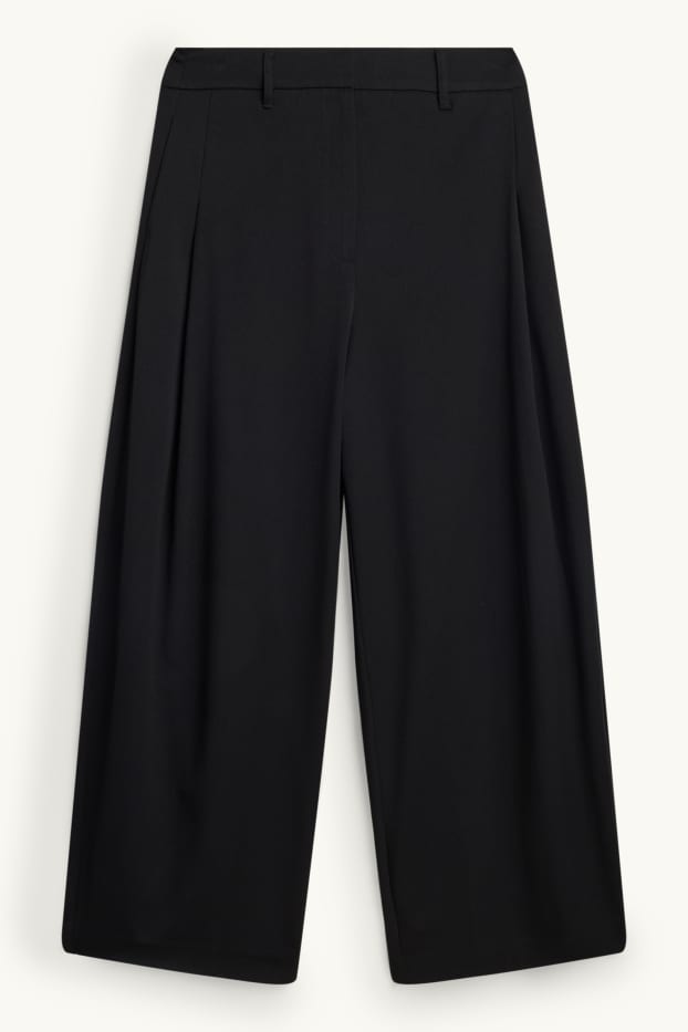 Dames - Pantalon - high waist - barrel leg - zwart