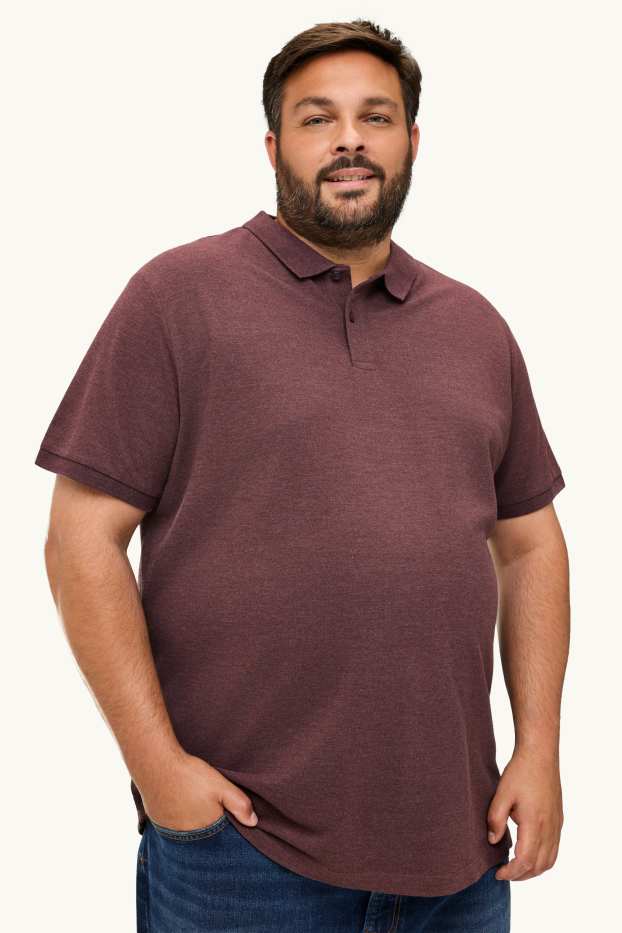Home - Polo - regular fit - vermell fosc