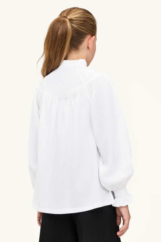 Enfants filles - Chemisier en gaze de coton - blanc