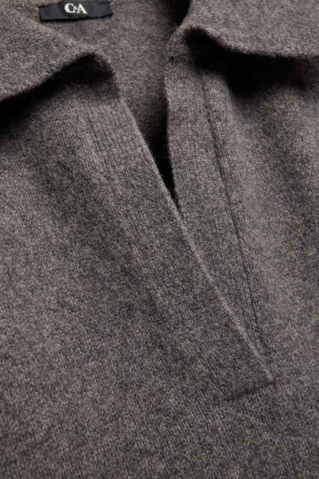 Damen - Strickkleid - Straight Fit - grau-melange