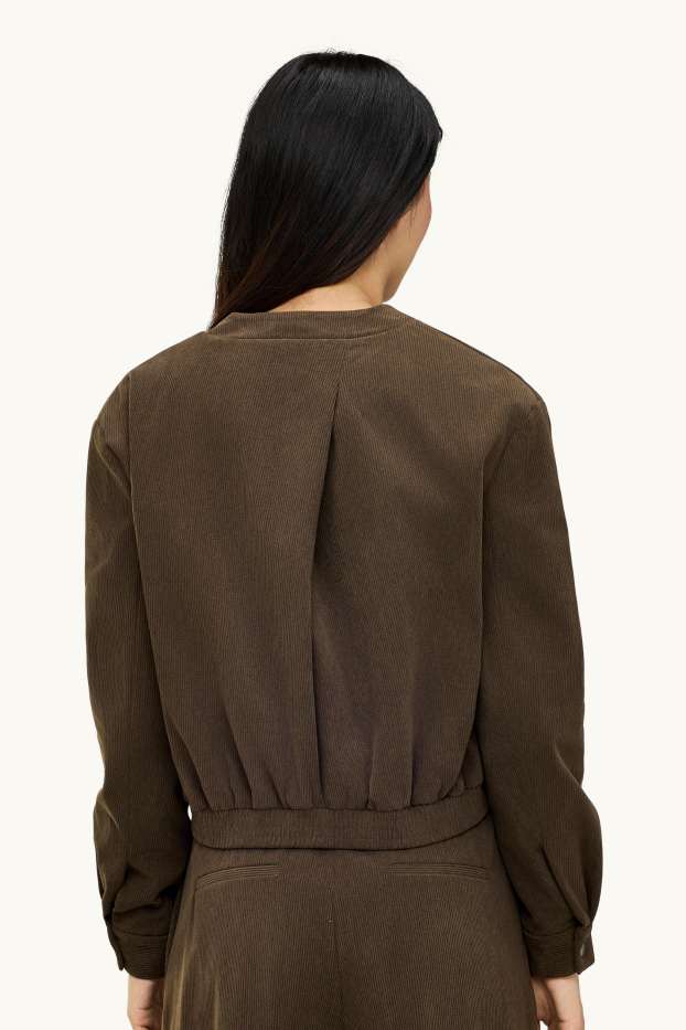 Femmes - Blazer en velours côtelé - relaxed fit - marron foncé