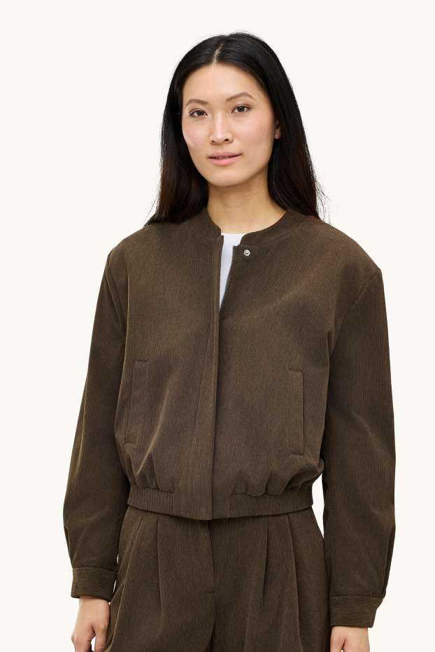 Femmes - Blazer en velours côtelé - relaxed fit - marron foncé