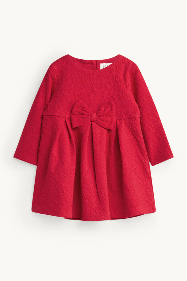 Neonate - Fiocchetto - vestito per neonate - tessuto tramato - rosso