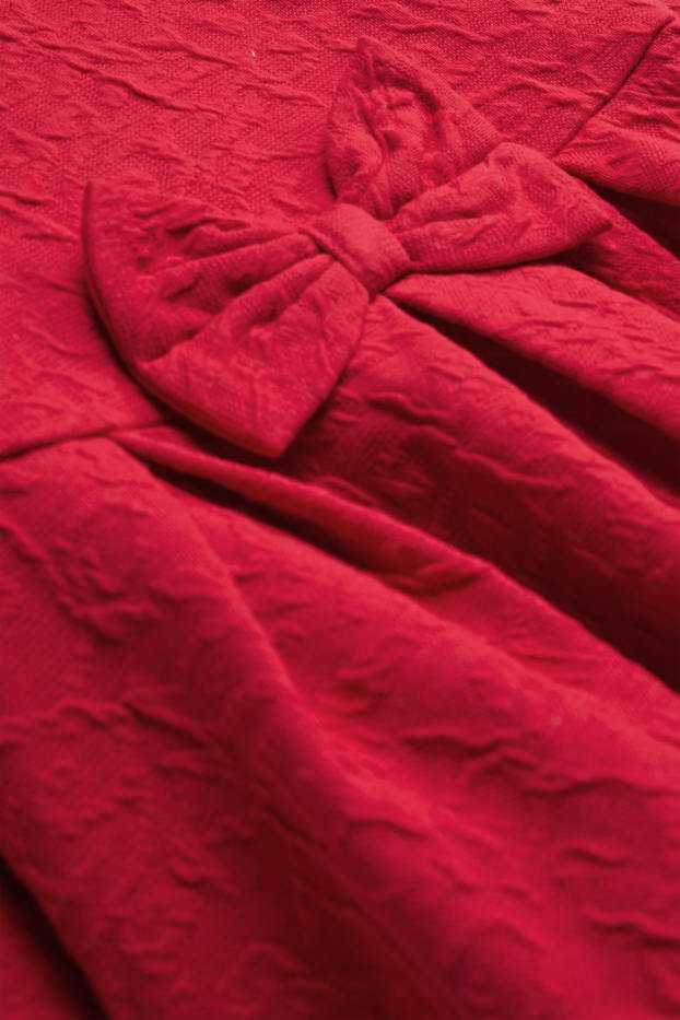 Neonate - Fiocchetto - vestito per neonate - tessuto tramato - rosso