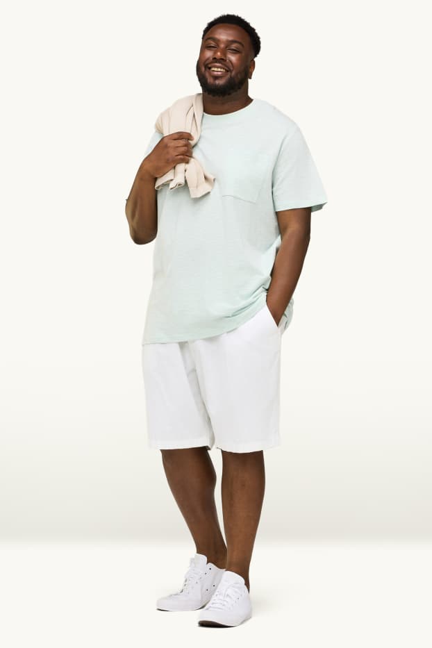 Herren - Shorts - Leinen-Mix - weiß