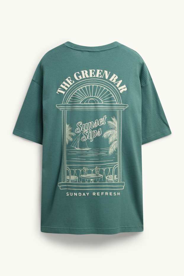 Bărbați - Tricou - relaxed fit - structurat - verde