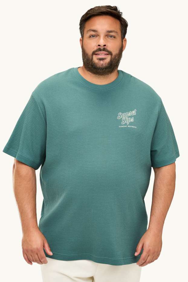 Bărbați - Tricou - relaxed fit - structurat - verde