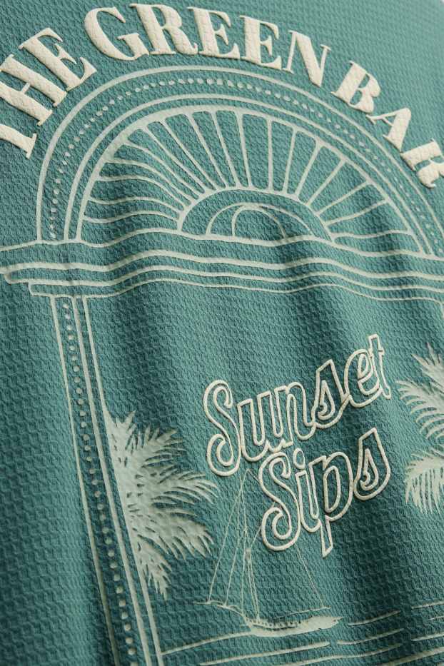 Bărbați - Tricou - relaxed fit - structurat - verde
