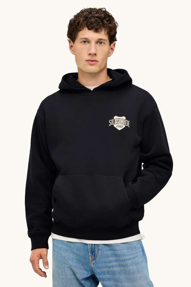 Uomo - Felpa con cappuccio - nero