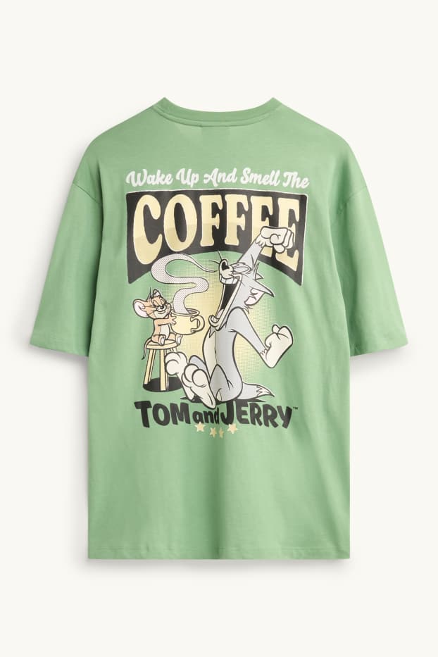 Hommes - T-shirt - Oversize - Tom et Jerry - vert
