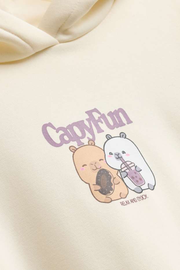 Enfants filles - CapyFun - sweat à capuche - crème