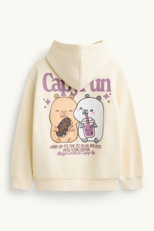 Enfants filles - CapyFun - sweat à capuche - crème