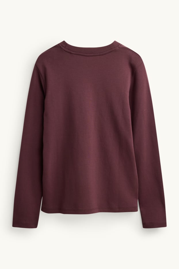 Damen - Langarmshirt - Regular Fit - bordeaux