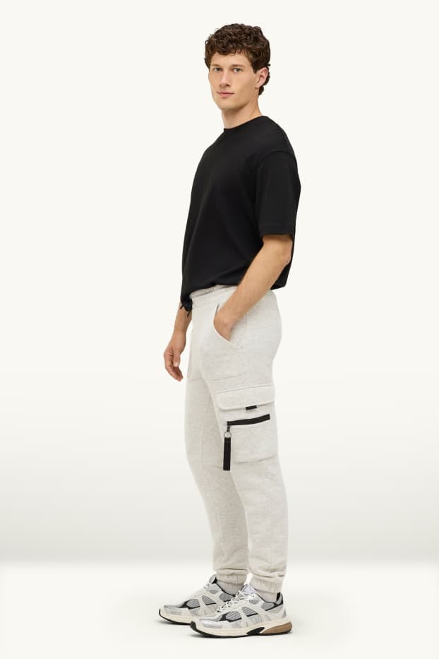 Men - Cargo joggers - light gray-melange