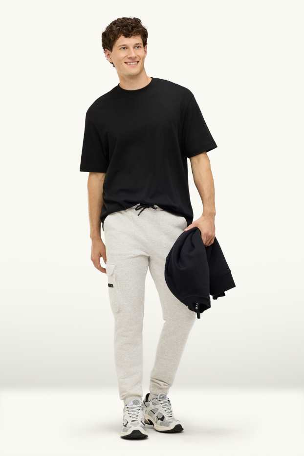 Men - Cargo joggers - light gray-melange