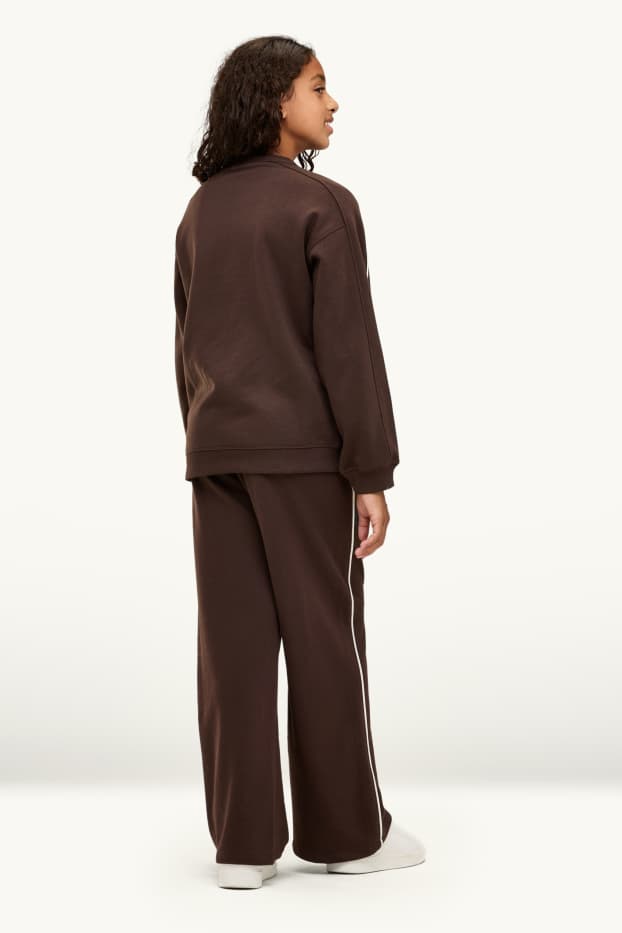 Enfants filles - Stockholm - ensemble - sweat et pantalon de jogging - 2 pièces - marron foncé
