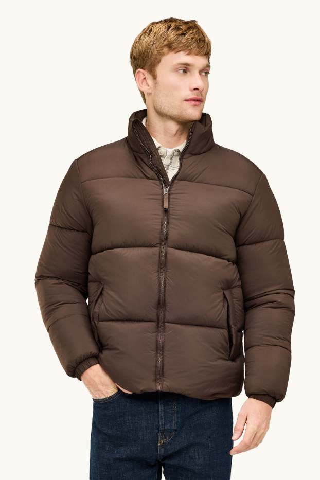 Uomo - Giacca trapuntata - idrorepellente - marrone scuro