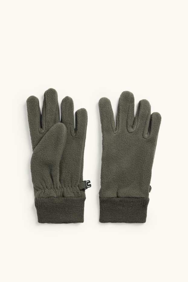 Kinderen: jongens - Fleece handschoenen - donkergroen