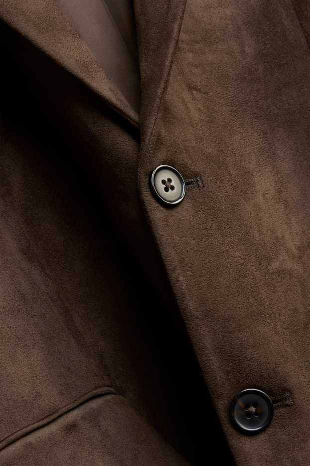 Hommes - Veste de costume - regular fit - Flex - synthétique - marron foncé