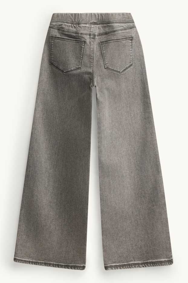 Enfants filles - Wide leg jeggings - jean gris