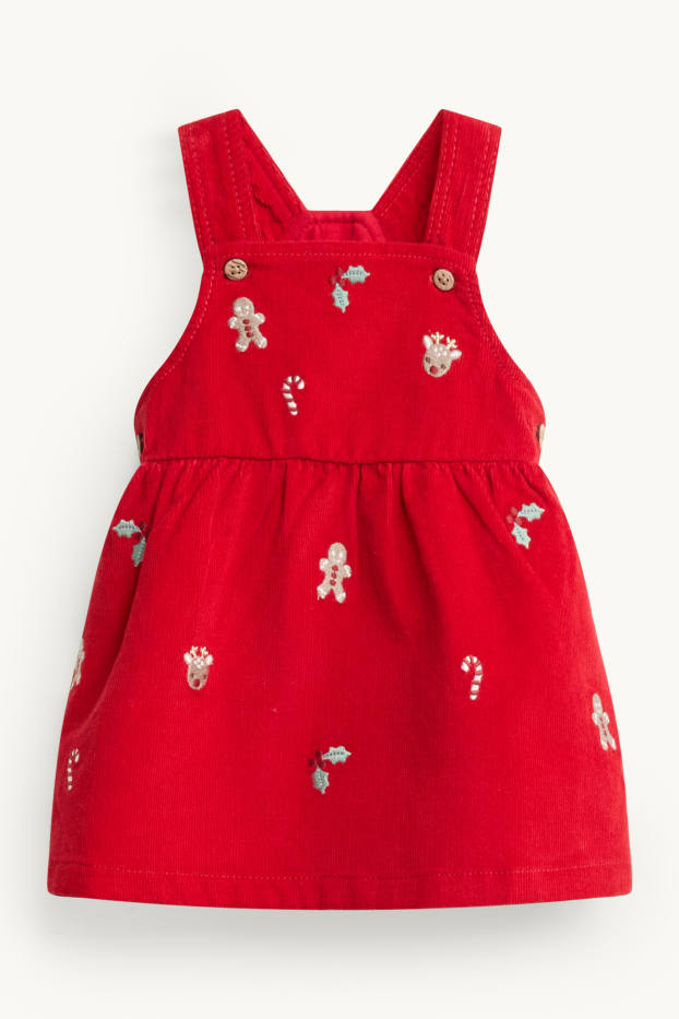 Baby Girls - Reindeer and candy cane - baby Christmas outfit - 2 piece - red / white