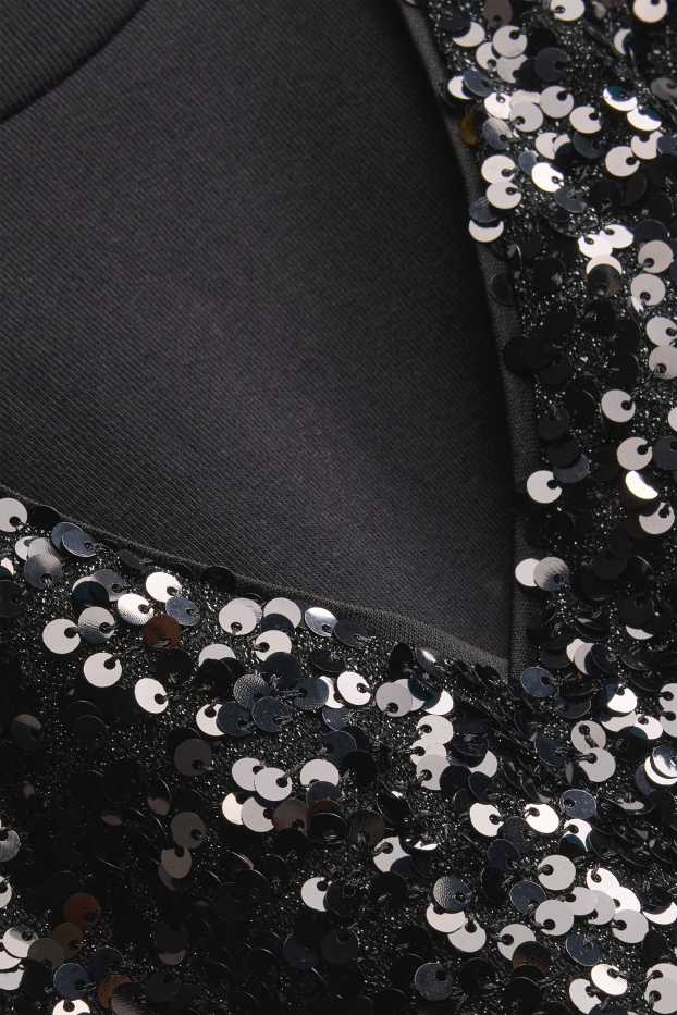 Copii - Fete - Set - tricou cu mânecă scurtă și rochie cu paiete - 2 piese - negru / argintiu