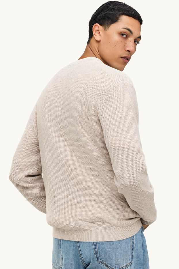 Herren - Pullover - strukturiert - hellbeige