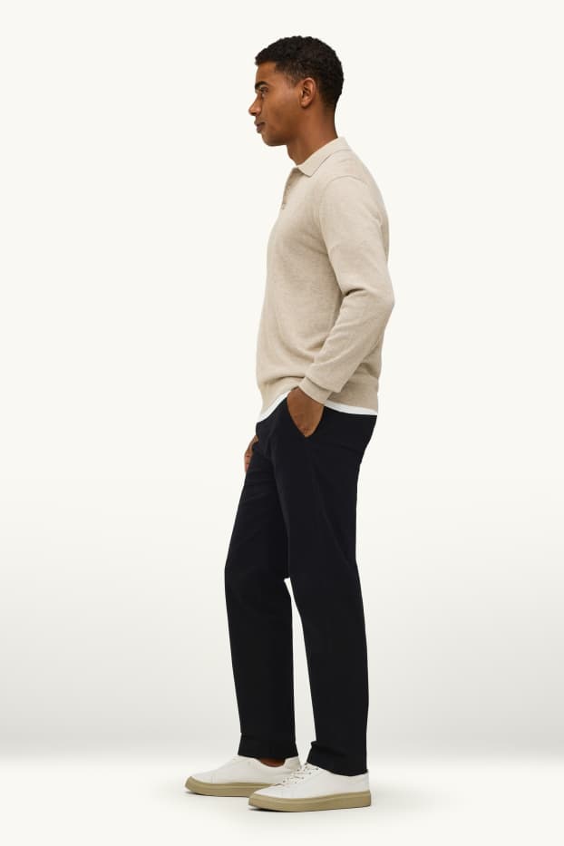 Pánské - Kalhoty chino - regular fit - černá