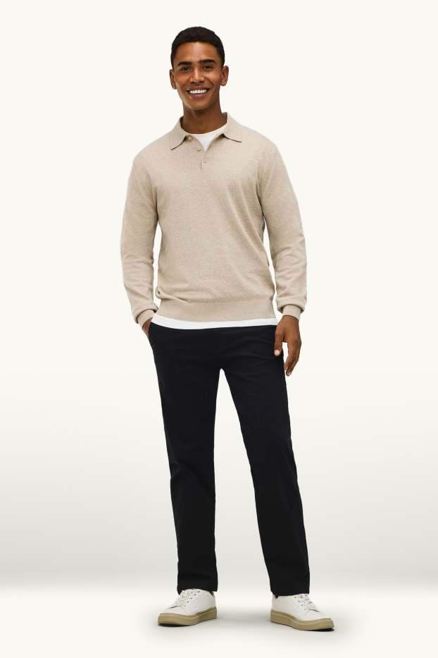 Pánské - Kalhoty chino - regular fit - černá