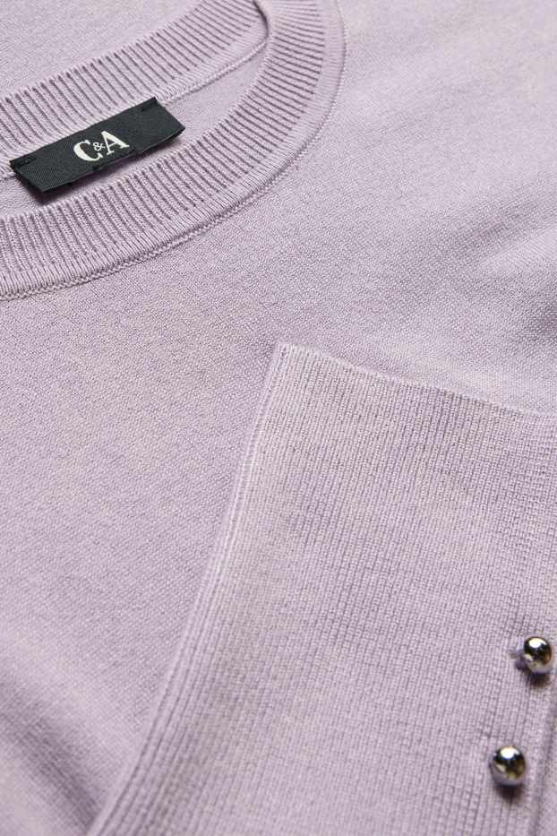 Damen - Feinstrick-Pullover - flieder
