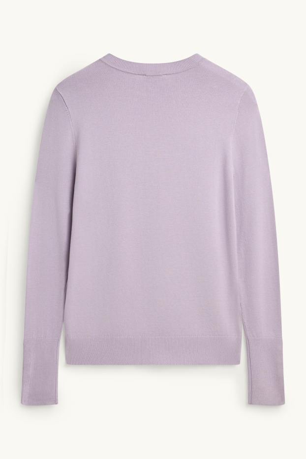 Damen - Feinstrick-Pullover - flieder