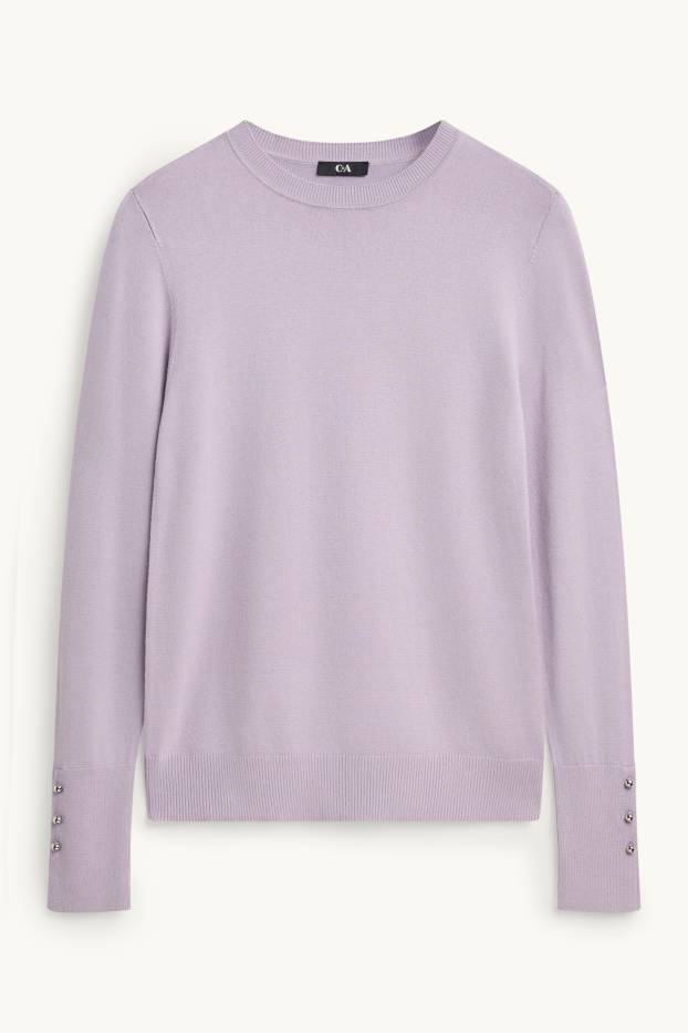 Damen - Feinstrick-Pullover - flieder