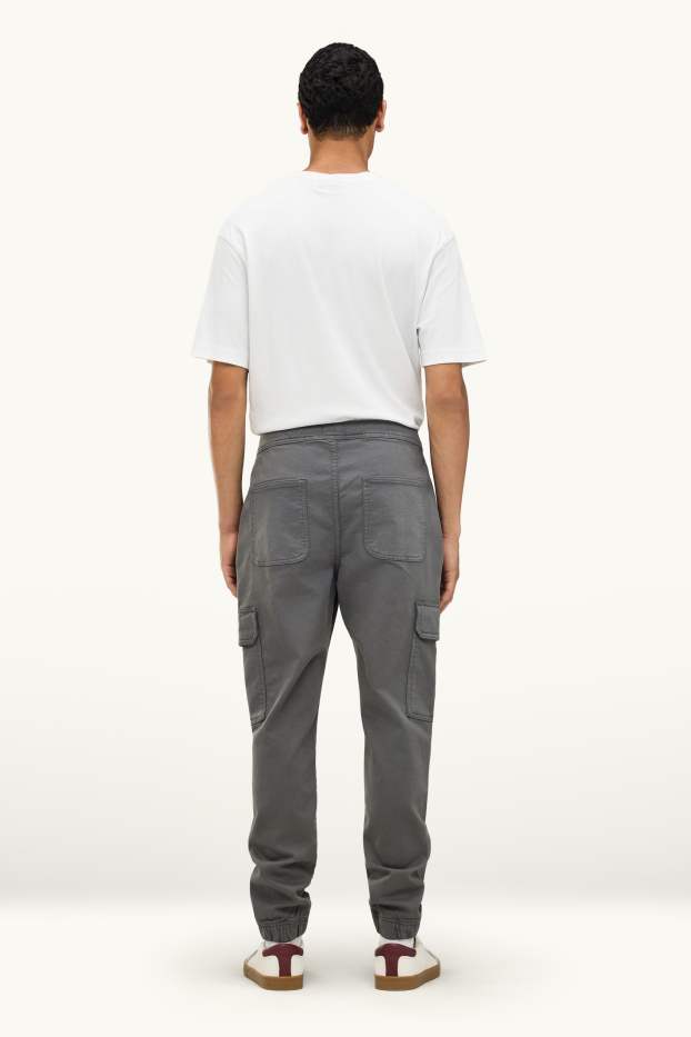 Bărbați - Pantaloni cargo - tapered fit - gri