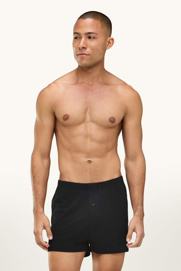 Herren - Multipack 2er - Boxershorts - Jersey - schwarz