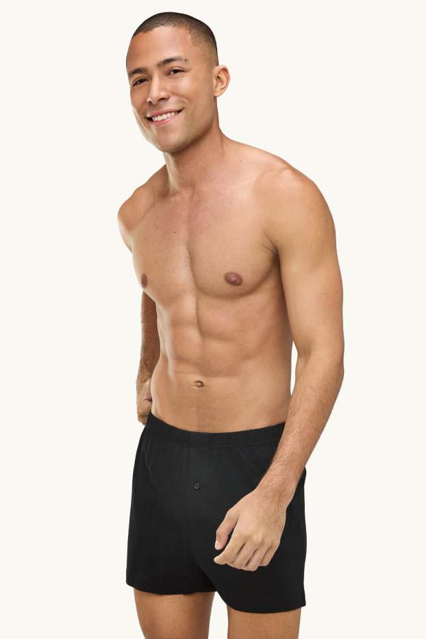 Herren - Multipack 2er - Boxershorts - Jersey - schwarz
