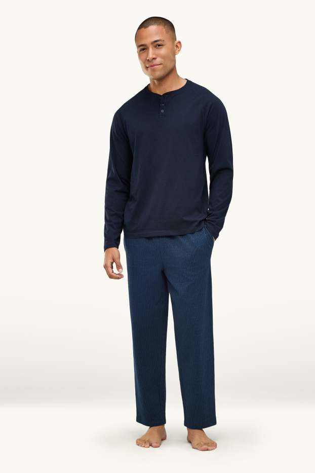 Hommes - Pyjama - bleu foncé